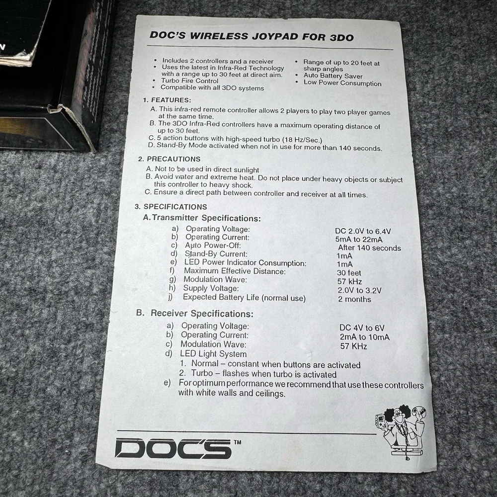 Stealth Infra-Red Joypad‎ Controller for the Panasonic 3DO Complete in Box